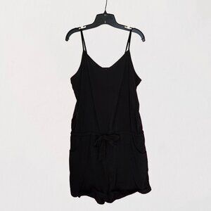 J Crew Factory Black V Neck Romper